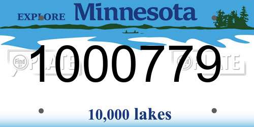 1000779 Minnesota License Plate