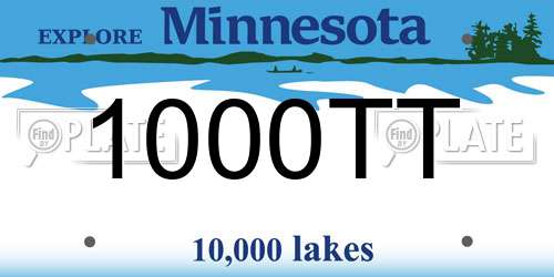 1000TT Minnesota License Plate