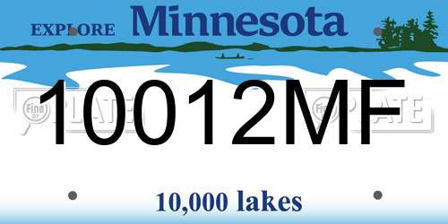 10012MF Minnesota License Plate