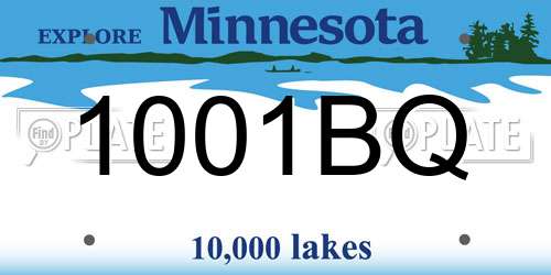1001BQ Minnesota License Plate