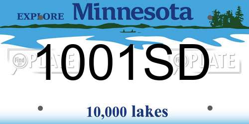 1001SD Minnesota License Plate