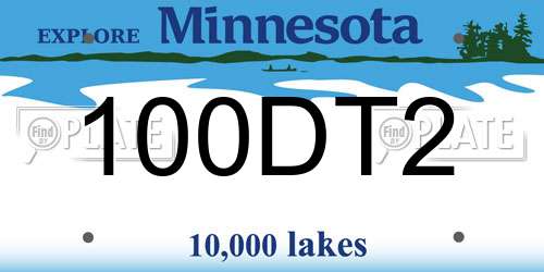 100DT2 Minnesota License Plate