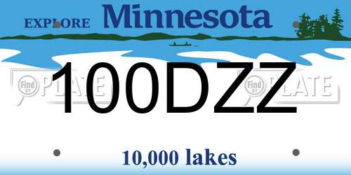 100DZZ Minnesota License Plate