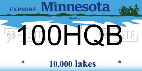 100HQB Minnesota License Plate