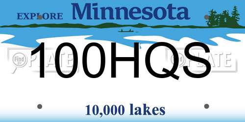 100HQS Minnesota License Plate