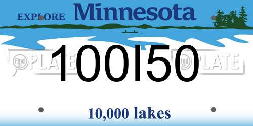 100I50 Minnesota License Plate
