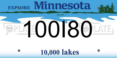 100I80 Minnesota License Plate