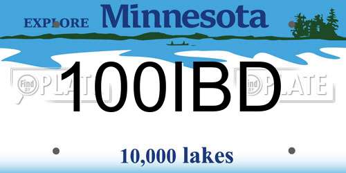 100IBD Minnesota License Plate