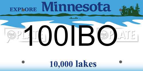 100IBO Minnesota License Plate