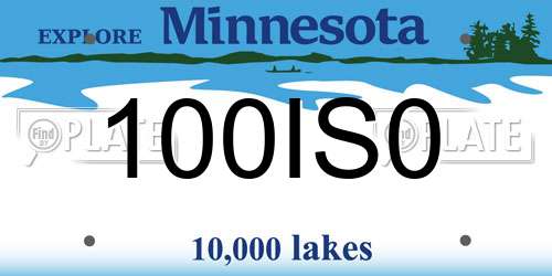 100IS0 Minnesota License Plate