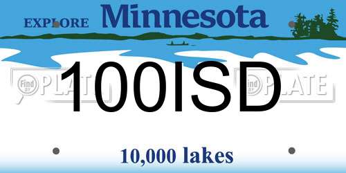 100ISD Minnesota License Plate
