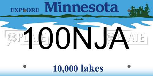 100NJA Minnesota License Plate