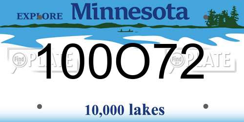100O72 Minnesota License Plate