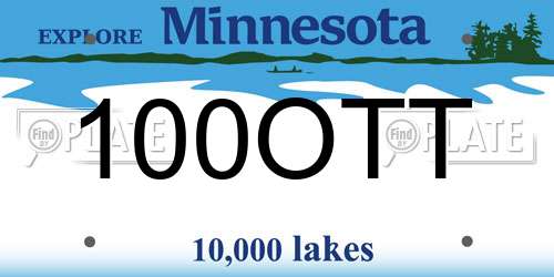 100OTT Minnesota License Plate