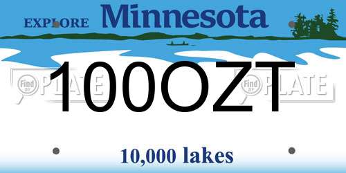 100OZT Minnesota License Plate