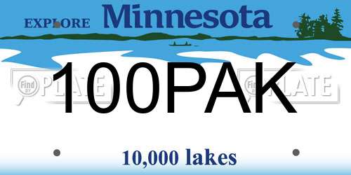 100PAK Minnesota License Plate
