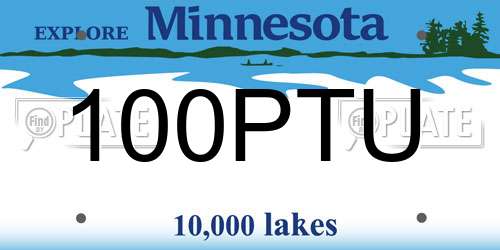 100PTU Minnesota License Plate