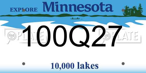 100Q27 Minnesota License Plate