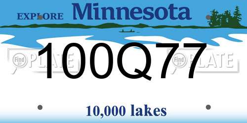 100Q77 Minnesota License Plate