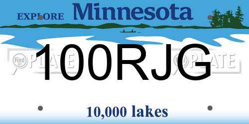 100RJG Minnesota License Plate