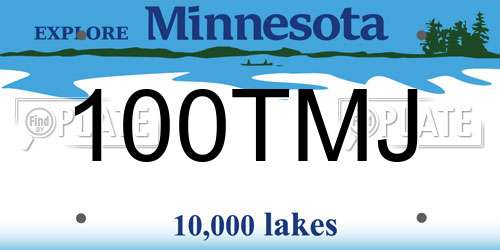 100TMJ Minnesota License Plate