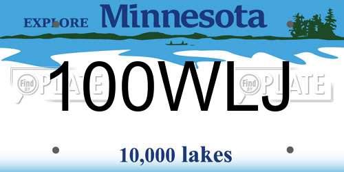 100WLJ Minnesota License Plate