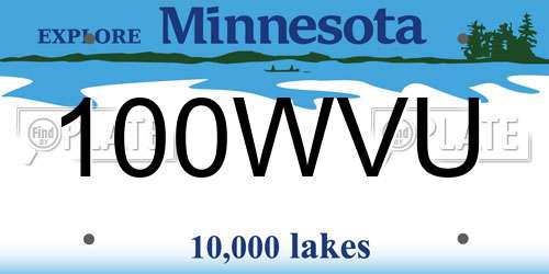 100WVU Minnesota License Plate