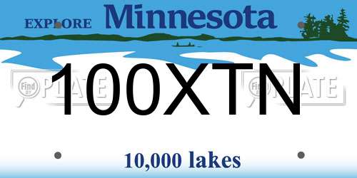100XTN Minnesota License Plate