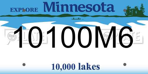 10100M6 Minnesota License Plate