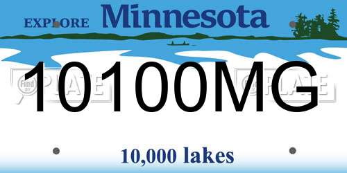 10100MG Minnesota License Plate