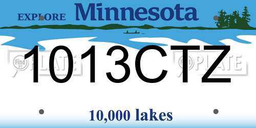 1013CTZ Minnesota License Plate