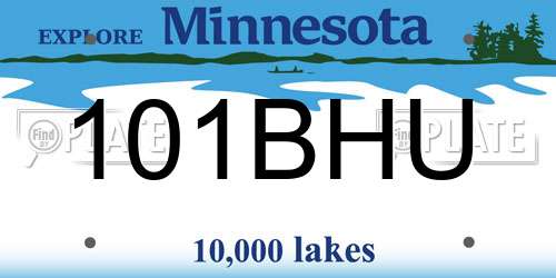 101BHU Minnesota License Plate