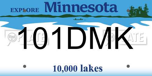 101DMK Minnesota License Plate