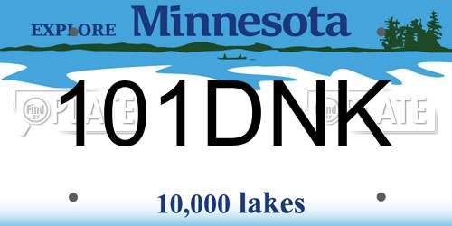 101DNK Minnesota License Plate