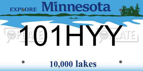 101HYY Minnesota License Plate