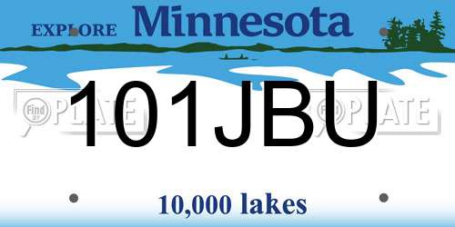101JBU Minnesota License Plate
