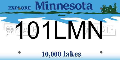 101LMN Minnesota License Plate