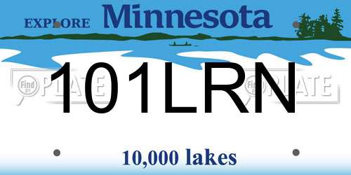 101LRN Minnesota License Plate