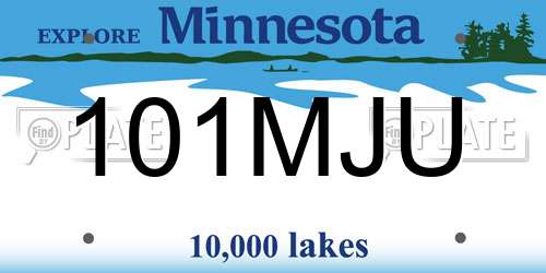 101MJU Minnesota License Plate
