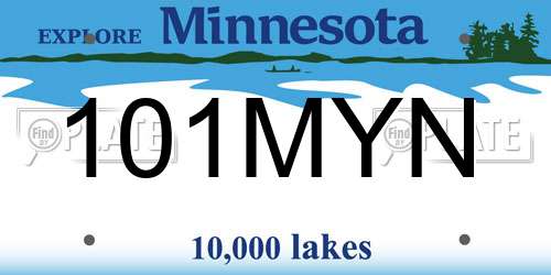 101MYN Minnesota License Plate
