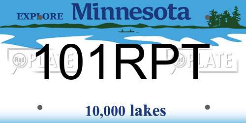 101RPT Minnesota License Plate