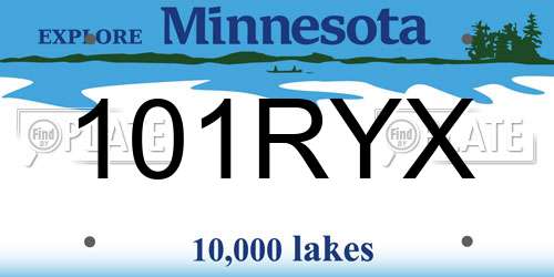 101RYX Minnesota License Plate