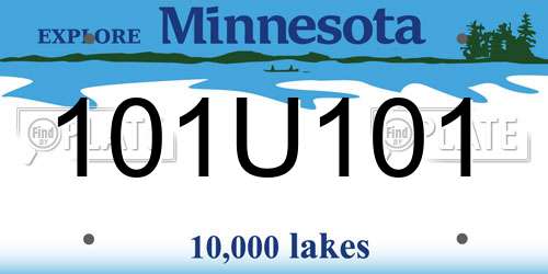 101U101 Minnesota License Plate