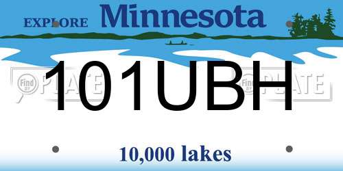 101UBH Minnesota License Plate