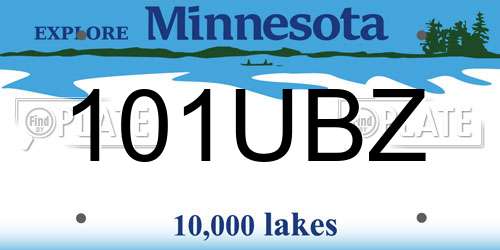 101UBZ Minnesota License Plate