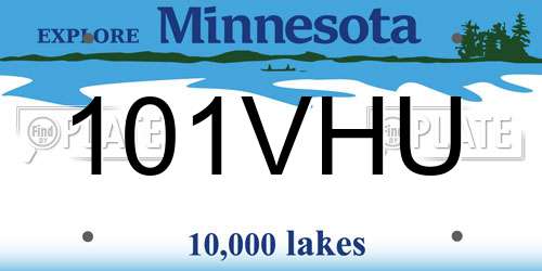 101VHU Minnesota License Plate