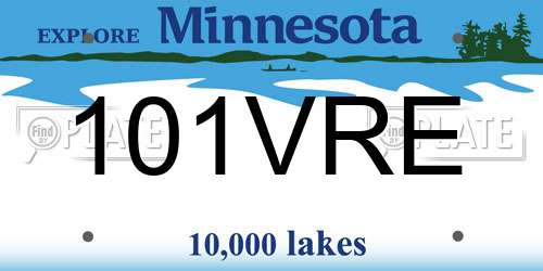 101VRE Minnesota License Plate