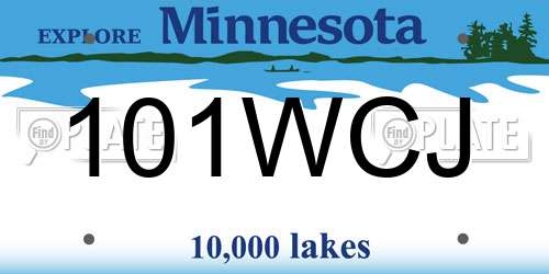 101WCJ Minnesota License Plate