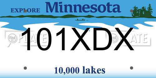 101XDX Minnesota License Plate
