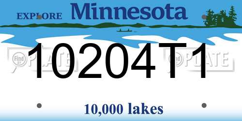 10204T1 Minnesota License Plate
